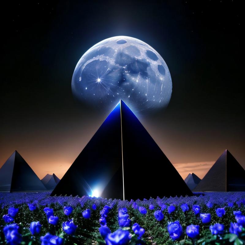 00228-494773634-masterpiece, intricate photo, field of blue roses, black pyramid with shiny sleek sides on the moon surface, background earth, f.jpg